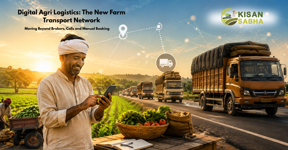Digital agri logistics transforming farm transport with farmers, trucks, and technology in India