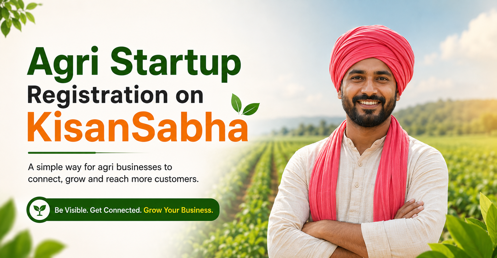 Agri startup registration on KisanSabha for agriculture businesses